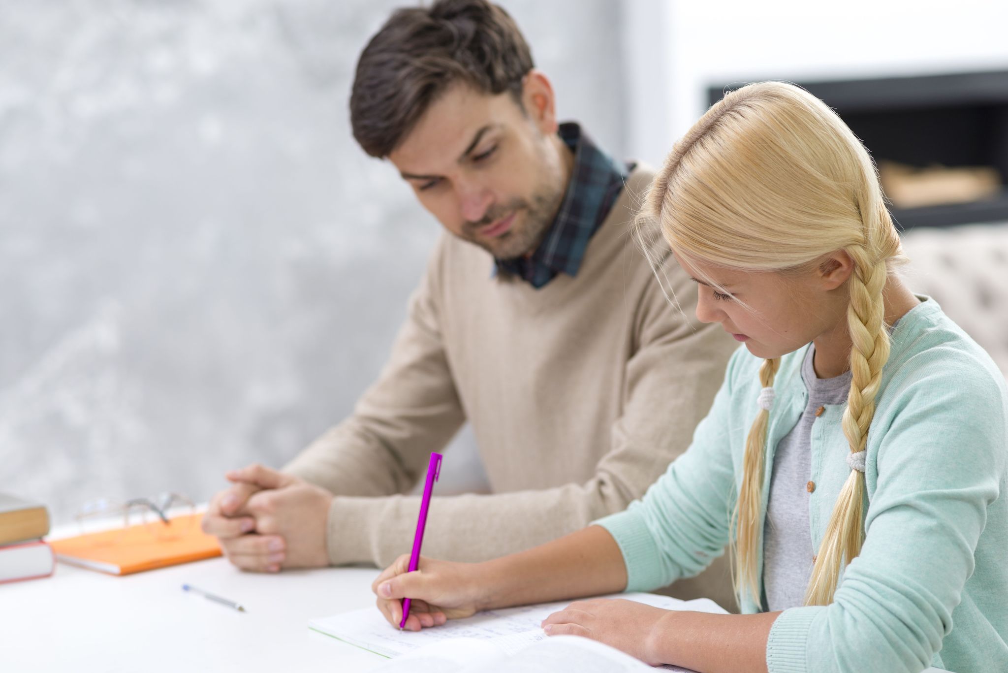 teacher with student